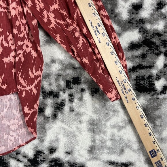 Knox Rose Top Womens Size Large Button Up High Low Hem V-Neck Collared - Picture 6 of 10